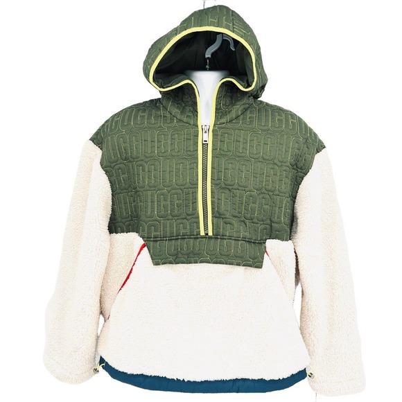 UGG Men's IGGY Sherpa Half Zip Pullover Hoodie Dawn Sweater Size Small - Picture 6 of 12